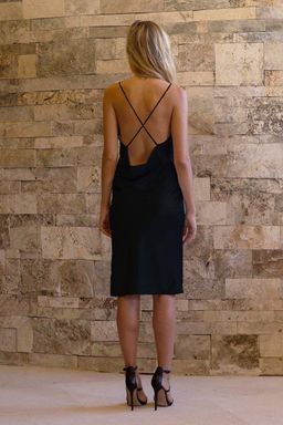 Maurie & Eve Black Silk Nitecap Dress Black Size 8 for rent on The Volte - image 2