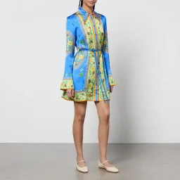 Alemais Linda Satin Mini Dress Blue Floral Size 14 for rent on The Volte - image 6