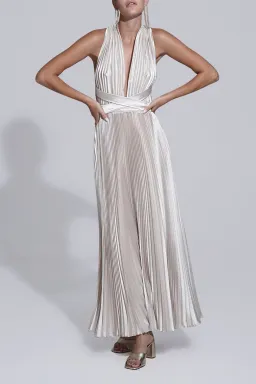 L’Idee Moderniste Midi Gown Champagne Size 10 for rent on The Volte - image 2