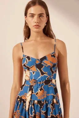 Shona Joy Karla Panelled Bustier Maxi Dress Strong Blue/Multi Size 8 for rent on The Volte - image 2