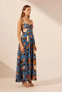 Shona Joy Karla Panelled Bustier Maxi Dress Strong Blue/Multi Size 8 for rent on The Volte - image 4