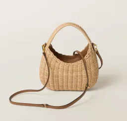 MIU MIU Wander Wicker Hobo Bag  for rent on The Volte - image 2