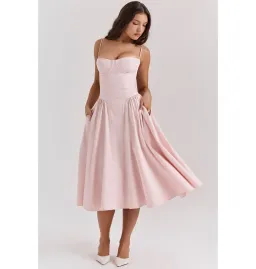 House Of CB Samaria Corset Midi Dress Ballerina Pink Size XS / AU 6 for rent on The Volte - image 2