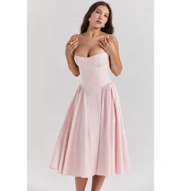 House Of CB Samaria Corset Midi Dress Ballerina Pink Size XS / AU 6 for rent on The Volte - image 3