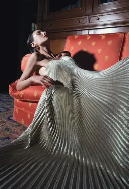 L'Idee Black Tie Gown Gold Shimmer Size 8 for rent on The Volte - image 6