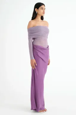 Benni Yasmin Off Shoulder Maxi Dress Vintage Orchid Purple Size 10 for rent on The Volte - image 2