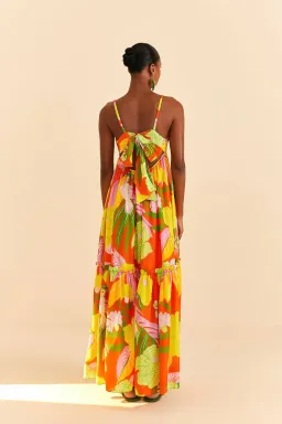 Farm Rio  Neon Floral Maxi Dress Multi Size 12 for rent on The Volte - image 2