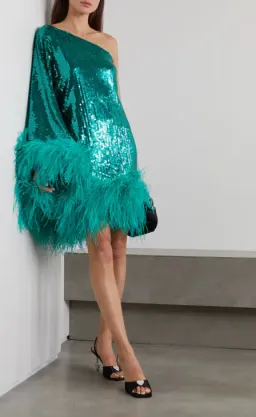 Taller Marmo Piccolo Disco Ubud Sequined Mini Dress Green Size 8 for rent on The Volte - image 4