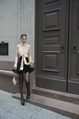 Zimmermann The Illustration Flounce Mini in Tea/Black Size 0P /Au 6  for rent on The Volte - image 4