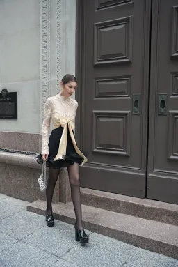 Zimmermann The Illustration Flounce Mini in Tea/Black Size 0P /Au 6  for rent on The Volte - image 3