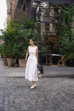 Helsa Stretch Cotton Sateen Midi Dress Size XXS/Au 6  for rent on The Volte - image 2