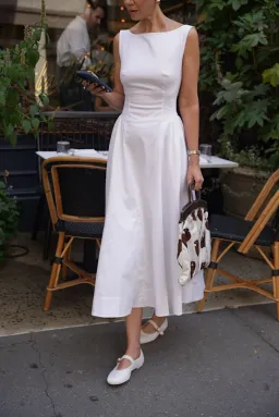 Helsa Stretch Cotton Sateen Midi Dress Size XXS/Au 6  for rent on The Volte - image 4