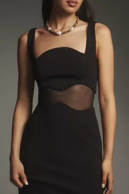 MISHA Damita Crepe & Mesh Maxi Dress Black Size 12 for rent on The Volte - image 2