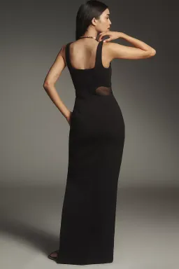 MISHA Damita Crepe & Mesh Maxi Dress Black Size 12 for rent on The Volte - image 3
