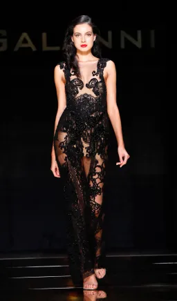 Galanni Devoreaux Gown Black Size 8  for rent on The Volte - image 1
