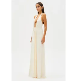 MISHA Jennifer Cupro Maxi Dress in Ivory Size 10/M for rent on The Volte - image 3