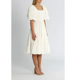 Aje Cherished Midi Dress White Size AU 8 for rent on The Volte - image 2