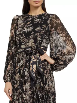 Zimmermann Sunray Long Sleeve Midi Dress in Black Mockingbird Size 1 / AU 10 for rent on The Volte - image 2