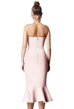 By Johnny Raffia Drop Flair Dress Pink Size 8 for rent on The Volte - image 3