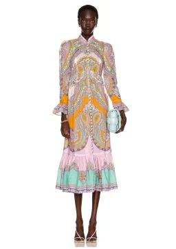 Zimmermann Lola Paisley Midi Dress Daisy Paisley Size 0 / AU 8 for rent on The Volte - image 1