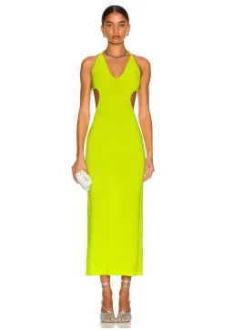 Dion Lee V Neck Rope Dress Acid Yellow Size 8 for rent on The Volte - image 1