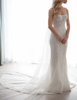 Pallas Couture Wedding Dress White Size 6 for rent on The Volte - image 1