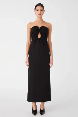 Misha Dani Strapless Maxi Dress in Black Size 10 for rent on The Volte - image 4