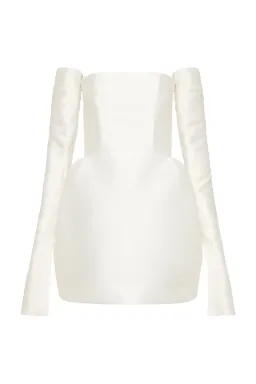 Mariam Seddiq Luis Mini Dress Ivory Size AU 8  for rent on The Volte - image 2