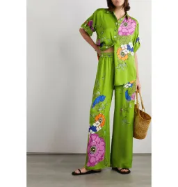 Alemais Olivia Shirt and Pant Set Green Print Size AU 14 for rent on The Volte - image 1