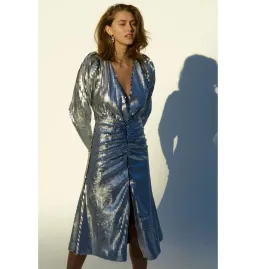 Rachel Gilbert Leopold Dress Silver Size 2 / AU 10 for rent on The Volte - image 4