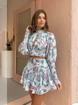 Joslin Studio Daria Bodice & Tenielle Mini Skirt Set Print Size 6 for rent on The Volte - image 1