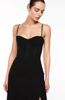 Manning Cartell Double Time Pleat Maxi Dress Black Size AU 6 for rent on The Volte - image 2