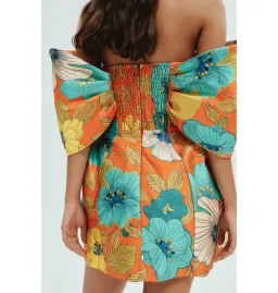 Alemais Piato Sculpt Mini Dress Marigold Multi Floral Size AU 12 for rent on The Volte - image 5