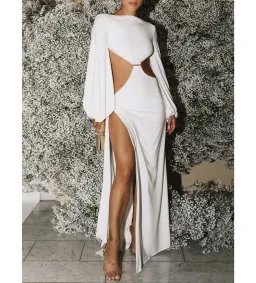Effie Kats Gisele Gown Maxi Dress In Ivory Size 6  for rent on The Volte - image 1