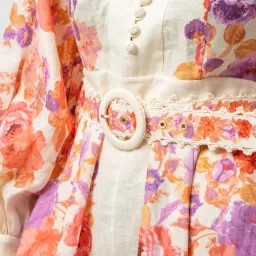 Zimmermann Raie Billow Sleeve Midi Dress Red/Purple Floral Size 10 for rent on The Volte - image 4