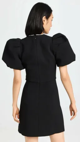 Rebecca Vallance Katie Bow Mini Dress; size 12; black for rent on The Volte - image 3