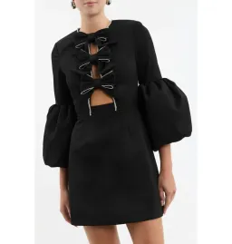 Rebecca Vallance Augustine Bow Mini Dress Black Size AU 14  for rent on The Volte - image 4