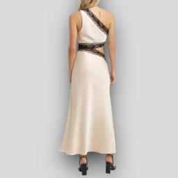 MISHA Jillian Satin Maxi Dress Pink Champagne/Black Size 8 for rent on The Volte - image 4