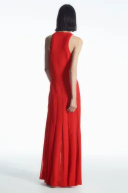 COS Pleated Racer Neck Maxi Dress Red Size 8 for rent on The Volte - image 2