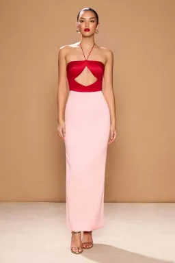 Sonya Moda Siena Spliced Midi Dress Red/Pink Size 10 for rent on The Volte - image 3