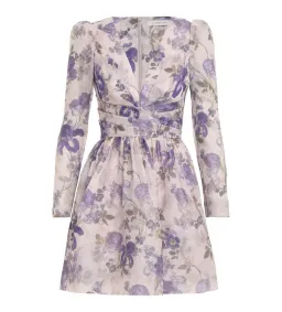 Zimmermann The Lyrical Cross Over Mini In Blue Iris Cream Size 0/ Au 8 for rent on The Volte - image 2