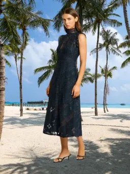 Moss and Spy Graceful Kristen Midi Dress Midnight Size AU 12 for rent on The Volte - image 1