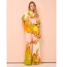 Alemais Silas Shirt  Size AU 10 and Pant  Size AU 12 Set Multi/Floral for rent on The Volte - image 1