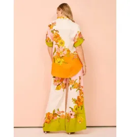 Alemais Silas Shirt  Size AU 10 and Pant  Size AU 12 Set Multi/Floral for rent on The Volte - image 3