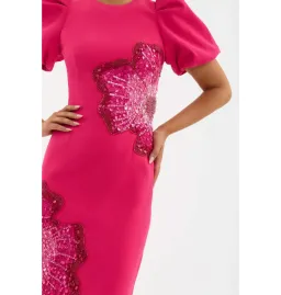 Rebecca Vallance Layana Midi Dress in Raspberry Size AU 10 for rent on The Volte - image 5