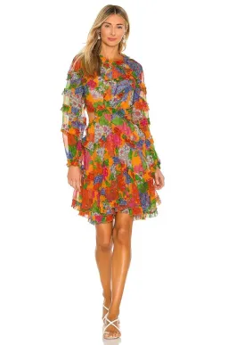 Zimmermann Riders Frill Mini Dress Mango Floral Size 0 / AU 8 for rent on The Volte - image 6