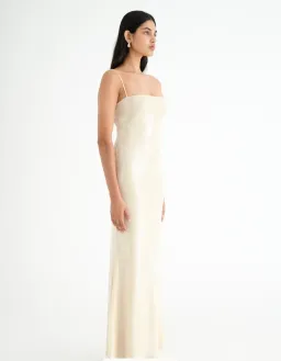 BENNI Juliano Sequin Slip Dress Light Toffee Size S / AU 8 for rent on The Volte - image 2