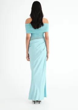 Benni Nico Maxi Off Shoulder Maxi Dress Aquamarine Size S / AU 8 for rent on The Volte - image 2