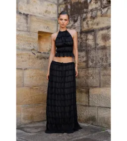 Arcina Ori Juliette Halter and Skirt Set in Black Size 6 for rent on The Volte - image 1