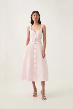 Aje Clay Belted Midi Dress Pastel Pink size8 for rent on The Volte - image 2